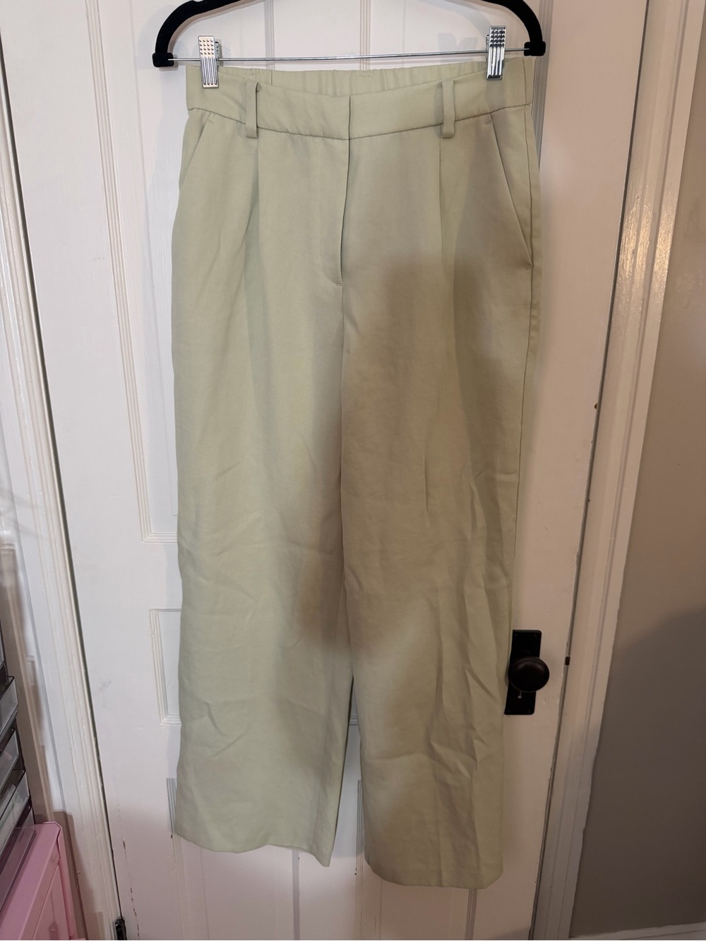 H&M Pale Green Wide-Leg Trousers